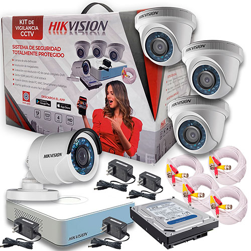 vistazo ganado Moretón Cámaras De Seguridad KIT CCTV Hikvision Mini Dvr 4 Canales+4 Cámaras –  IMPORTLATAM